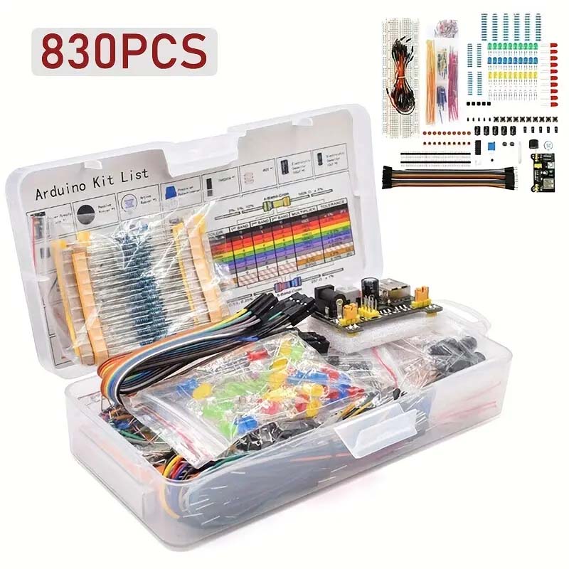 Diy Electronics Project Kit - 830 pçs/caixa kit inicial de projeto